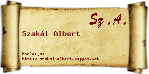 Szakál Albert névjegykártya
