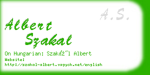 albert szakal business card